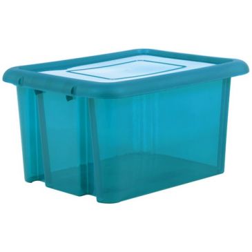 Boite de rangement Funny box 55l bleu canard acidulé