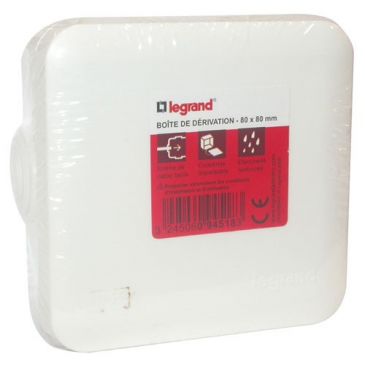 Boîte dérivation 80x80x45 Plexo blanc 7 embouts vrac