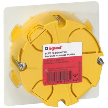 Boîte dérivation à encastrer d.100mm pour plaque de plâtre