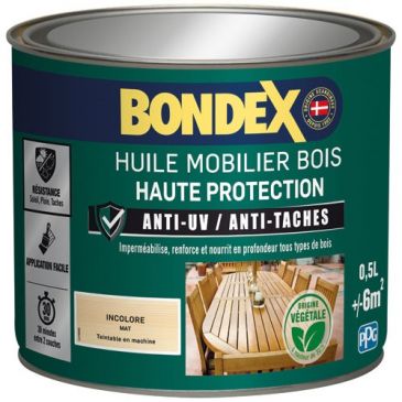 Huile mobilier bois 0.5 L mat incolore
