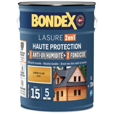 Bondex lasure 2en1 ind 15 / 5 ans 5 L chêne clair