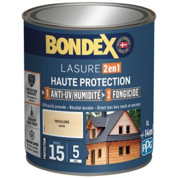 Bondex lasure 2en1 ind 15 5 ans 1l incolore