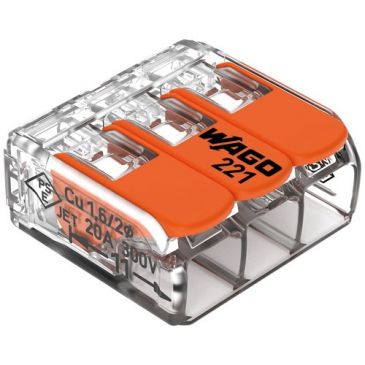 Borne wago 3 entrées série 221 sachet de 10