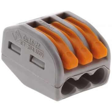 Borne wago 3 entrées série 222 sachet de 10