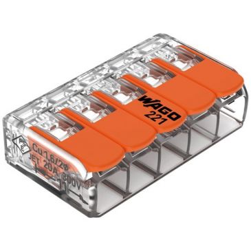 Bornes wago 5 entrées serie 221 sachet de 5