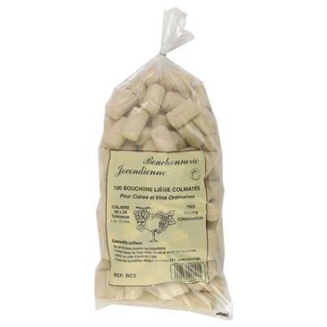 Bouchon liège colmaté - 38 x 24 mm - conservation très courte - lot de 100