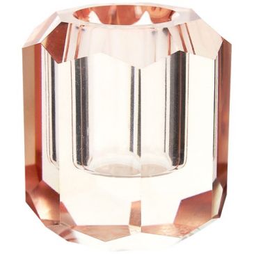 Bougeoir facette rose