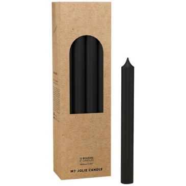 Bougie droite diamètre 22 mm hauteur 200 mm noir