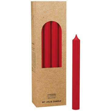 Bougie droite rouge noel diamètre 22 mm hauteur 200 mm