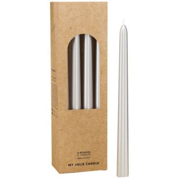 Bougie flambeau argent