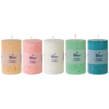 Bougie grand cylindre couleur boreale assortie