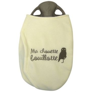 Bouillotte - forme galette - Ma cChouette Bouillotte - housse polaire
