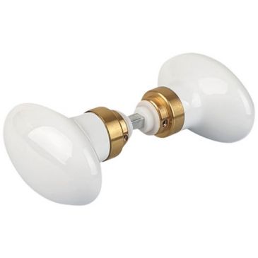 Bouton porte cloud céramique blanche poli carré de 6 et 7
