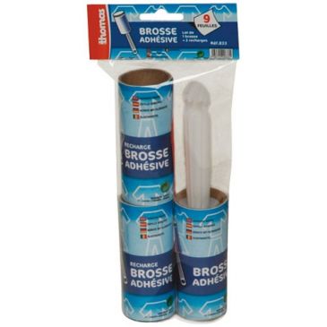 Brosse adhésive + 2 recharges 9 feuilles