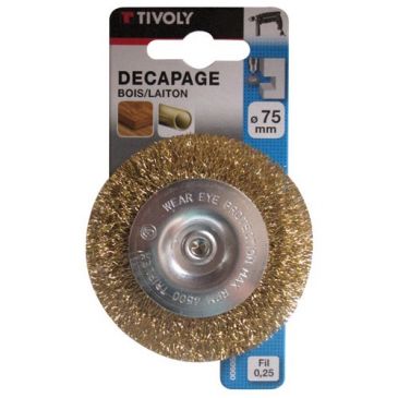 Brosse circulaire 75mm laiton blister