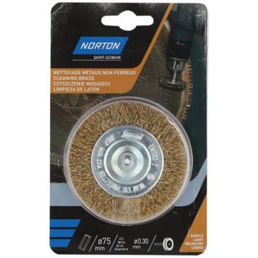 Brosse métallique circulaire - ondulé - laiton - pour perceuse - nettoyage 