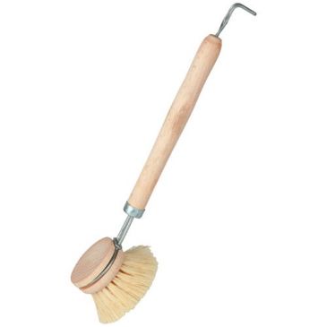 Brosse vaisselle bois  + manche attache métal tampico