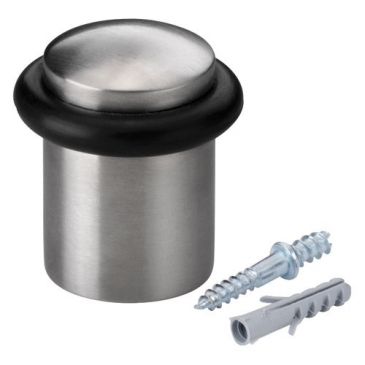 Butée de porte à vis + joint torique - inox -3 x 2,7 cm - vis/cheville four