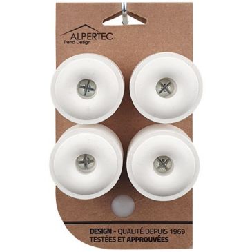 butées de sol caoutchouc blanc 40x25 mm lot de 4