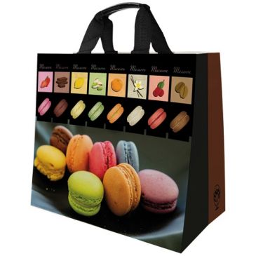 Cabas pp tisse macarons 30l 37x36cm