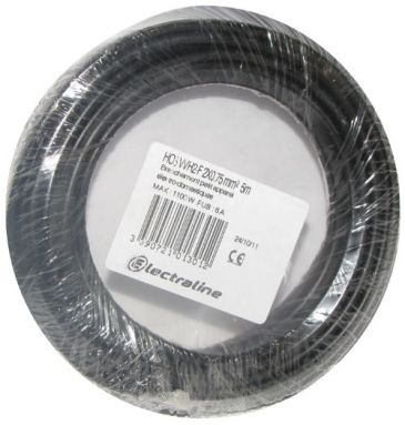 Câble domestique - H03VVH2F - 2x0.75mm² - L : 5 m - couronne - noir