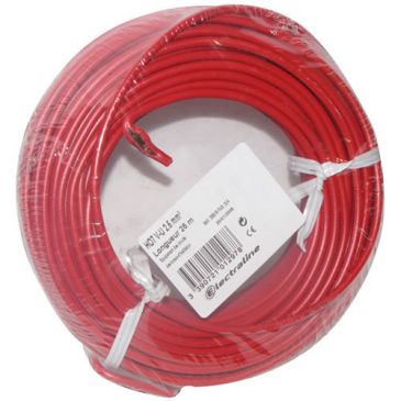 Câble H07VU 1x2.5 25m rouge couronne