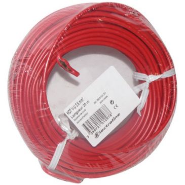 Câble d'installation rigide - H07V-U - 1x2.5mm² - L : 25 m - bobinot - roug