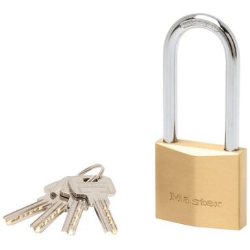 Cadenas en laiton haute sécurité 50 mm avec haute anse + 4 clés