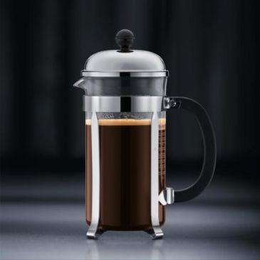Cafetière à piston 12 Tasses Chromée & Noire - Chambord