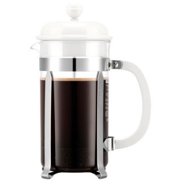 Cafetière à piston 8 Tasses Blanc & Inox  - Caffettiera