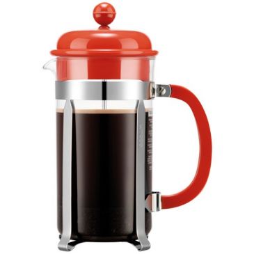 Cafetière à piston 8 Tasses Rouge & Inox  - Caffettiera