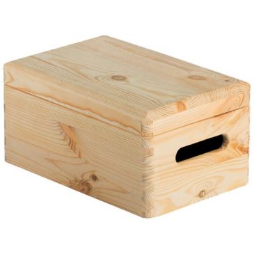 Caisse de rangement en pin massif 30 x 20 x 14 cm