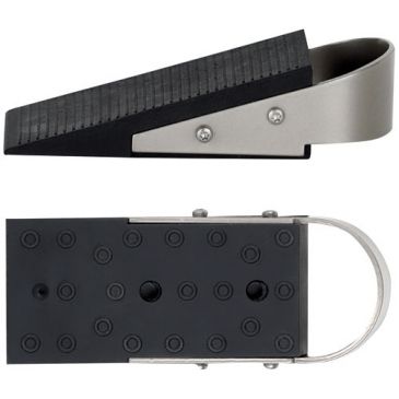 Cale porte talon caoutchouc noir et acier nickel mat