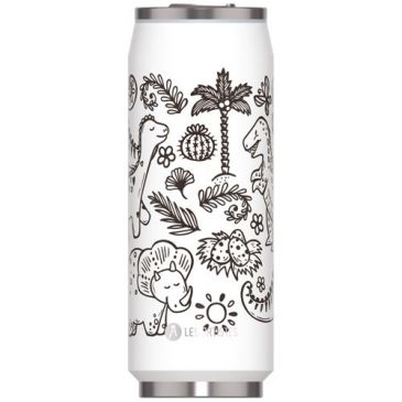 Canette isotherme 500 ml Dino + 6 feutres - Pull Can'It Creative