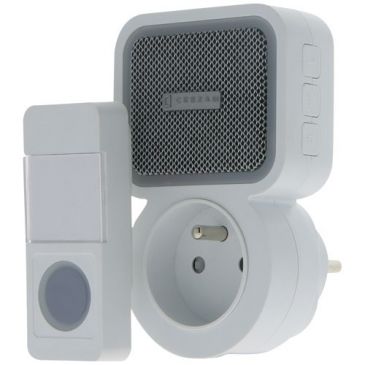 Carillon sans fil complet - plug pass - 38 mélodies - 85dB - 100 M - blanc