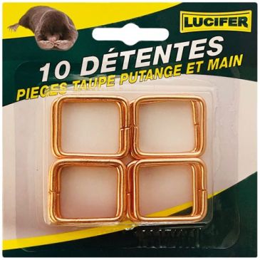 Carte de 10 détentes pour piège à taupe putange et à main