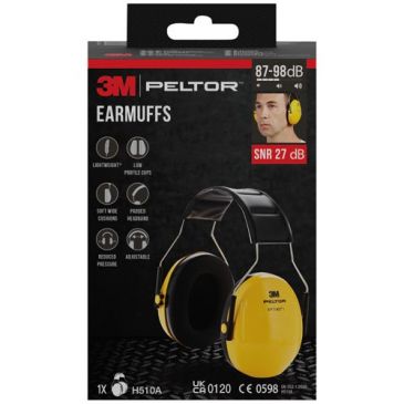 Casque - anti-bruit - Earmuffs - comfort - 87-98 dB - SNR 27 dB - jaune

