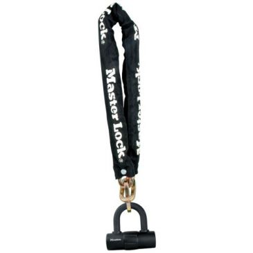 Antivol chaîne - avec mini U - 90 cm x 10 mm - noir