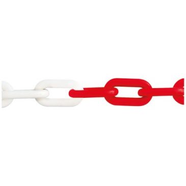Chaine signalisation plast. rouge-blanc Ø8mm bobine 25m