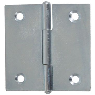 Charnière de meuble carré - L : 40 mm - 40 x 0.9 mm - zingué blanc
