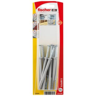 Cheville clou n 6x80 s blister de 12
