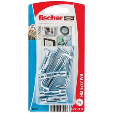 Cheville corps creux crochet hm 5x37h blister de 4
