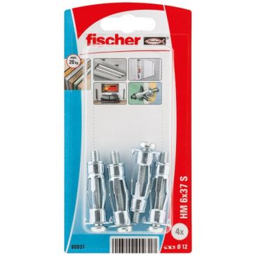 Cheville corps creux hm 6x37 s blister de 4