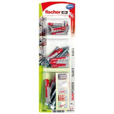 Cheville Duopower + vis blister de 3 assorties
