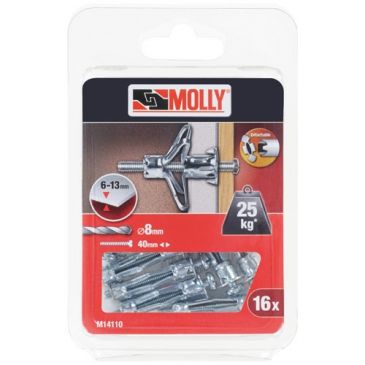 Cheville à expansion - D.4 x 33 mm - avec vis M4 - lot de 16 