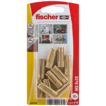 Cheville ms 8x28 laiton blister de 10