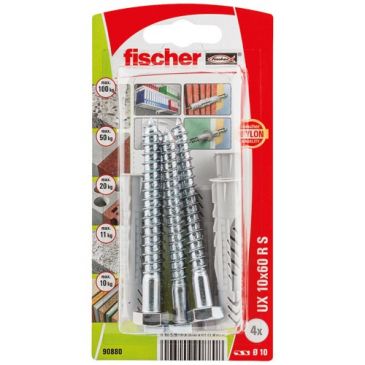 Cheville multimat ux 10x60 rs blister x4