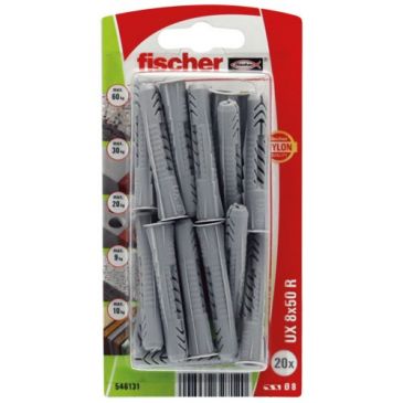 Cheville multimat ux 8x50r blister de 20
