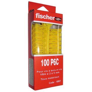 Cheville P 6 C jaune boite de 100p