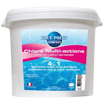Chlore multi-actions 4 en 1 galet de 250 g - seau 5 Kg